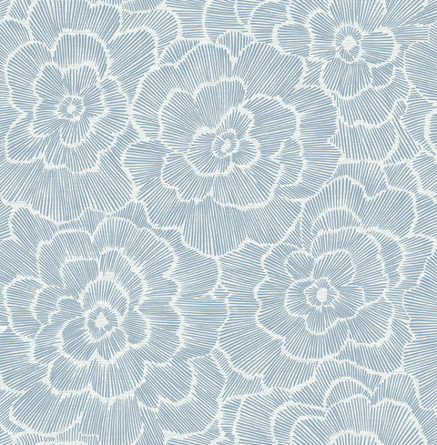 2969-26038 Periwinkle Grey Textured Floral Wallpaper