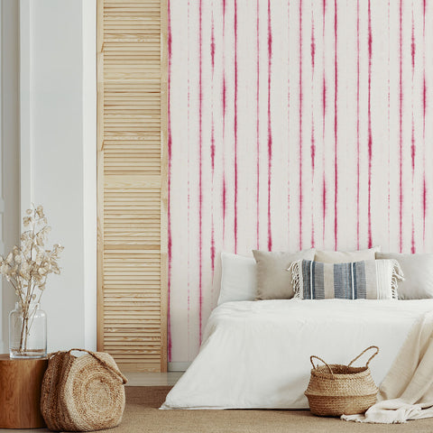 2969-26050 Orleans Pink Shibori Faux Linen Wallpaper