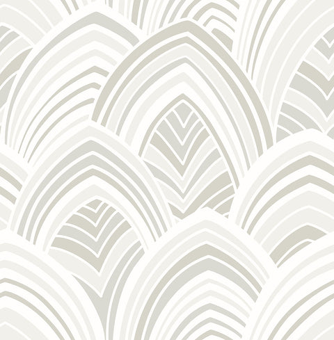 2969-87352 CABARITA White Art Deco Leaves Wallpaper