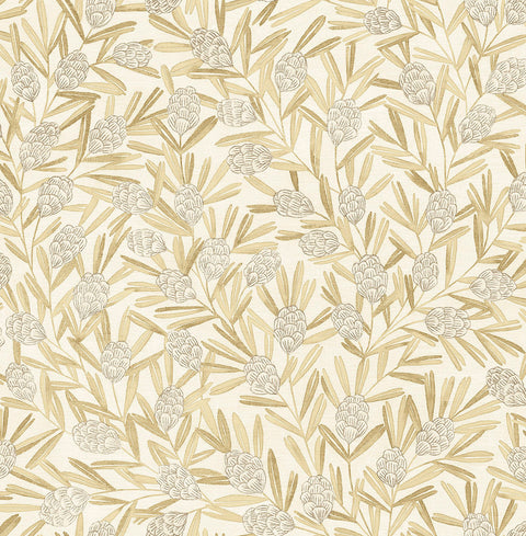 2970-26103 Zulma Gold Decorative Botanical Wallpaper