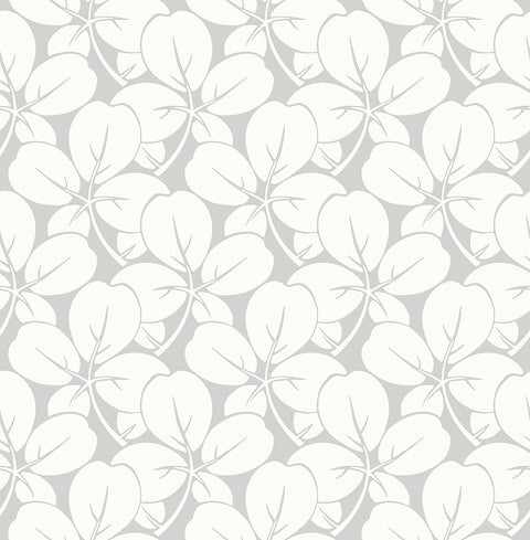 2970-26107 Robert Light Grey Clover Wallpaper