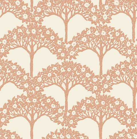 2970-26112 Dawson Rust Magnolia Tree Wallpaper