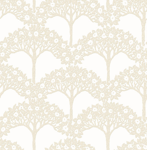 2970-26113 Dawson Beige Magnolia Tree Wallpaper