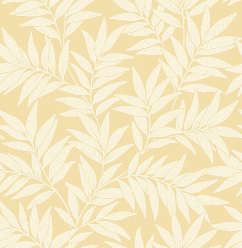 2970-26120 Morris Yellow Leaf Wallpaper