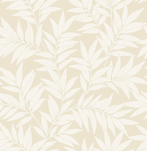 2970-26125 Morris Taupe Leaf Wallpaper