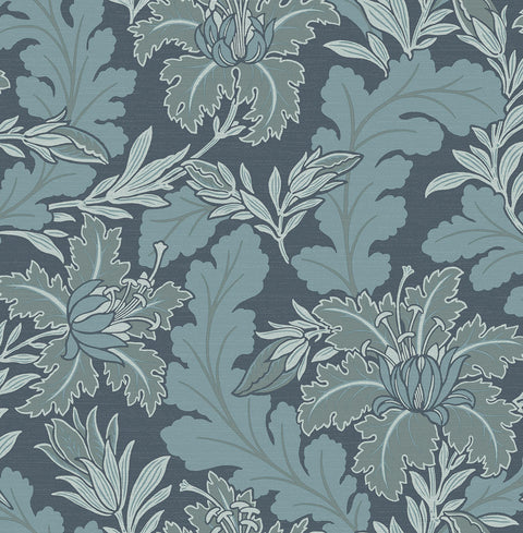 2970-26140 Butterfield Blue Floral Wallpaper
