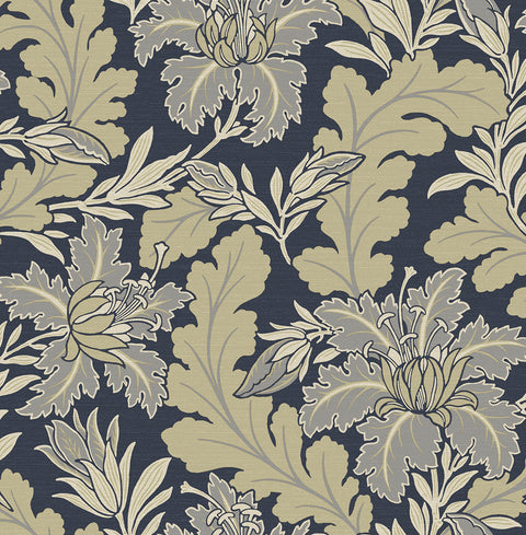 2970-26141 Butterfield Navy Floral Wallpaper