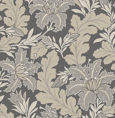 2970-26143 Butterfield Grey Floral Wallpaper