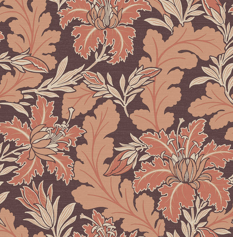 2970-26144 Butterfield Burgundy Floral Wallpaper