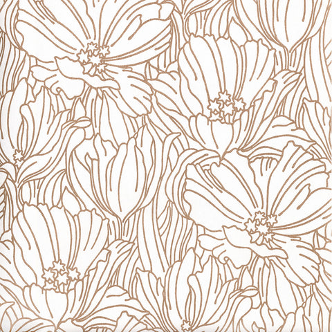 2970-87358 Selwyn Metallic Copper Floral Wallpaper