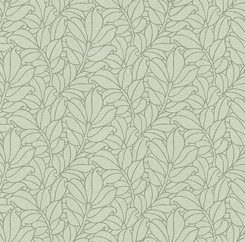 2971-86320 Coraline Green Leaf Wallpaper