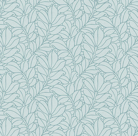 2971-86321 Coraline Teal Leaf Wallpaper