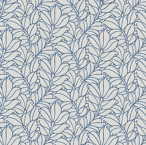 2971-86323 Coraline Blue Leaf Wallpaper