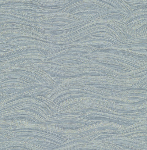 2971-86365 Leith Blue Zen Waves Wallpaper