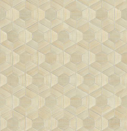2972-86114 Linzhi Metallic Abaca Grasscloth Inlay Wallpaper