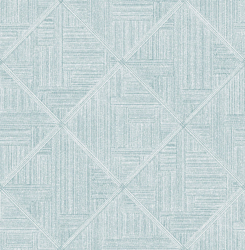 2975-26210 Cade Teal Geometric Wallpaper
