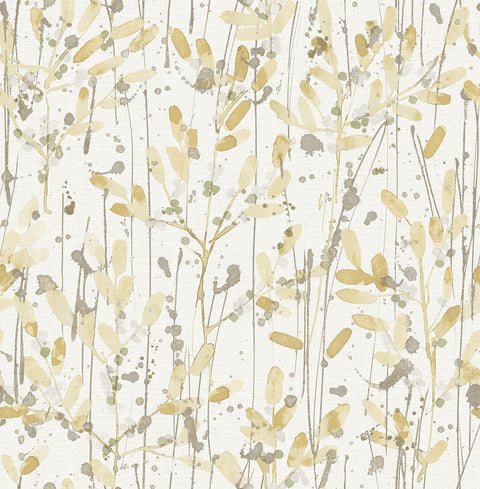 2975-26240 Leandra Yellow Floral Trail Wallpaper