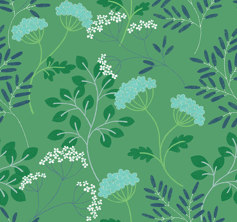 2975-87542 Sorrel Green Botanical Wallpaper