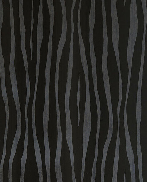 300550 Burchell Black Zebra Flock Wallpaper