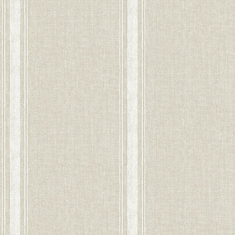 Linette Light Grey Fabric Stripe Wallpaper