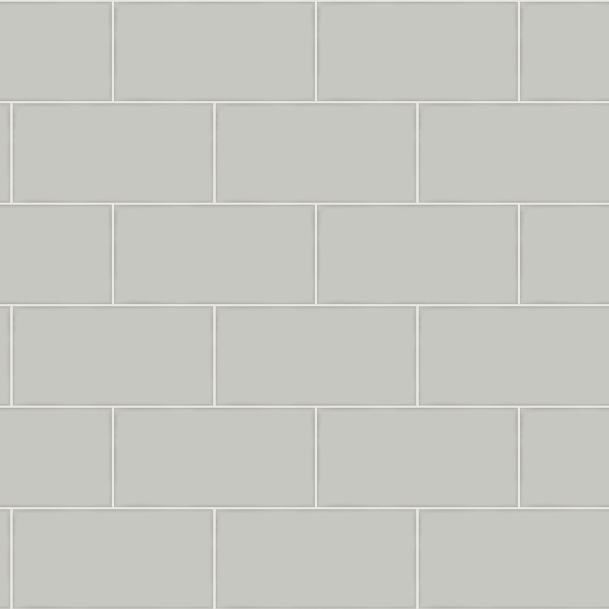 3115-12493 Freedom Grey Subway Tile Wallpaper | The Fabric Co