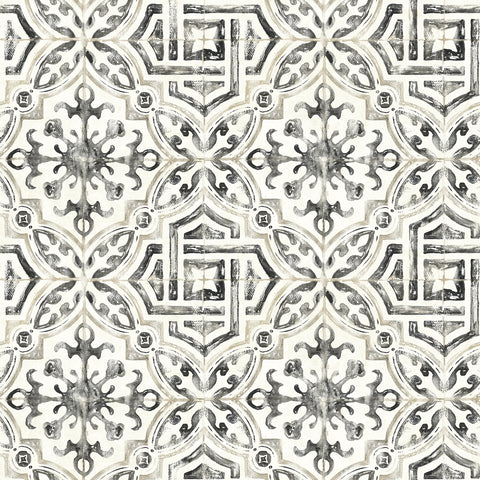 3117-12331 Sonoma Black Spanish Tile Wallpaper