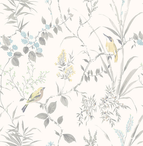 3117-24172 Imperial Garden Grey Botanical Wallpaper