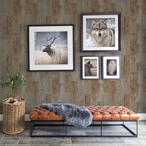 3118-12693 Chebacco Brown Wooden Planks Wallpaper