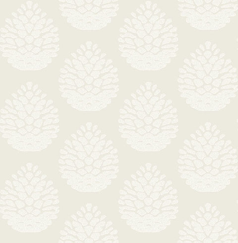 3118-25090 Totem Eggshell Pinecone Wallpaper