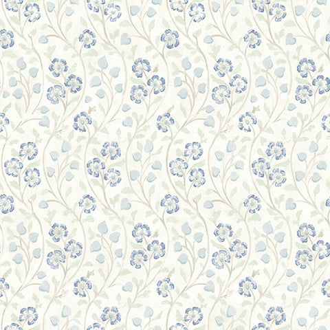 3119-13052 Patsy Blue Floral Wallpaper