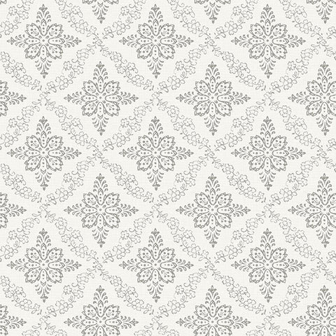 3119-13531 Wynonna Light Grey Geometric Floral Wallpaper