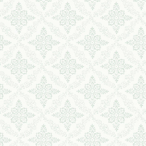 3119-13533 Wynonna Teal Geometric Floral Wallpaper