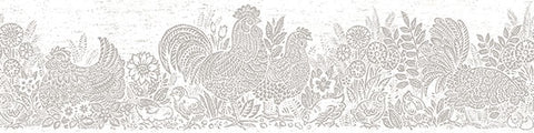 3119-13554B Parton Light Grey Chicken Border