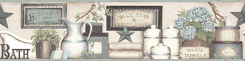 3119-63105B Country Bath Aqua Rustic Border