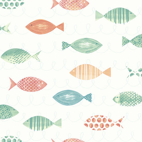 3120-12041 Key West Orange Sea Fish Wallpaper