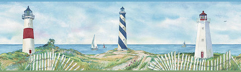 3120-46071B Eugene Blue Lighthouse Border