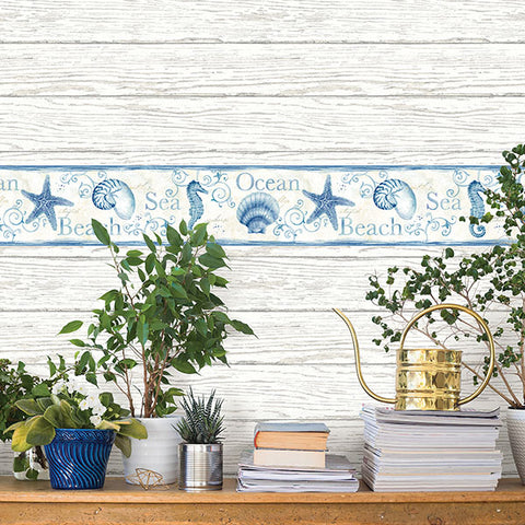 3120-53561B Island Bay Blue Starfish Border