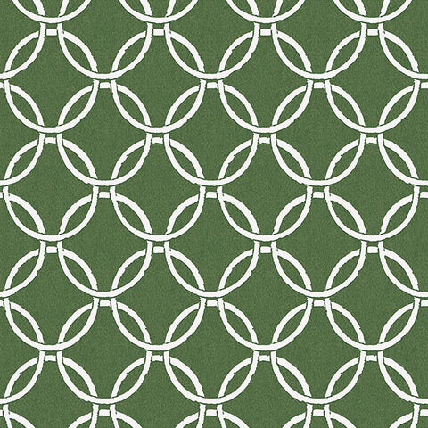 3122-11004 Quelala Green Ring Ogee Wallpaper