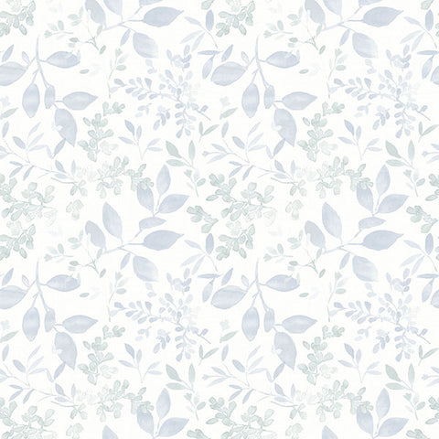 3122-11112 Tinker Light Blue Woodland Botanical Wallpaper