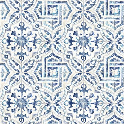 3123-12332 Sonoma Blue Spanish Tile Wallpaper