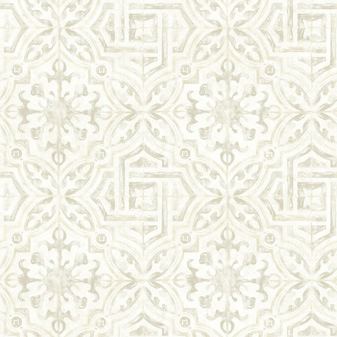 3123-12333 Sonoma Cream Spanish Tile Wallpaper