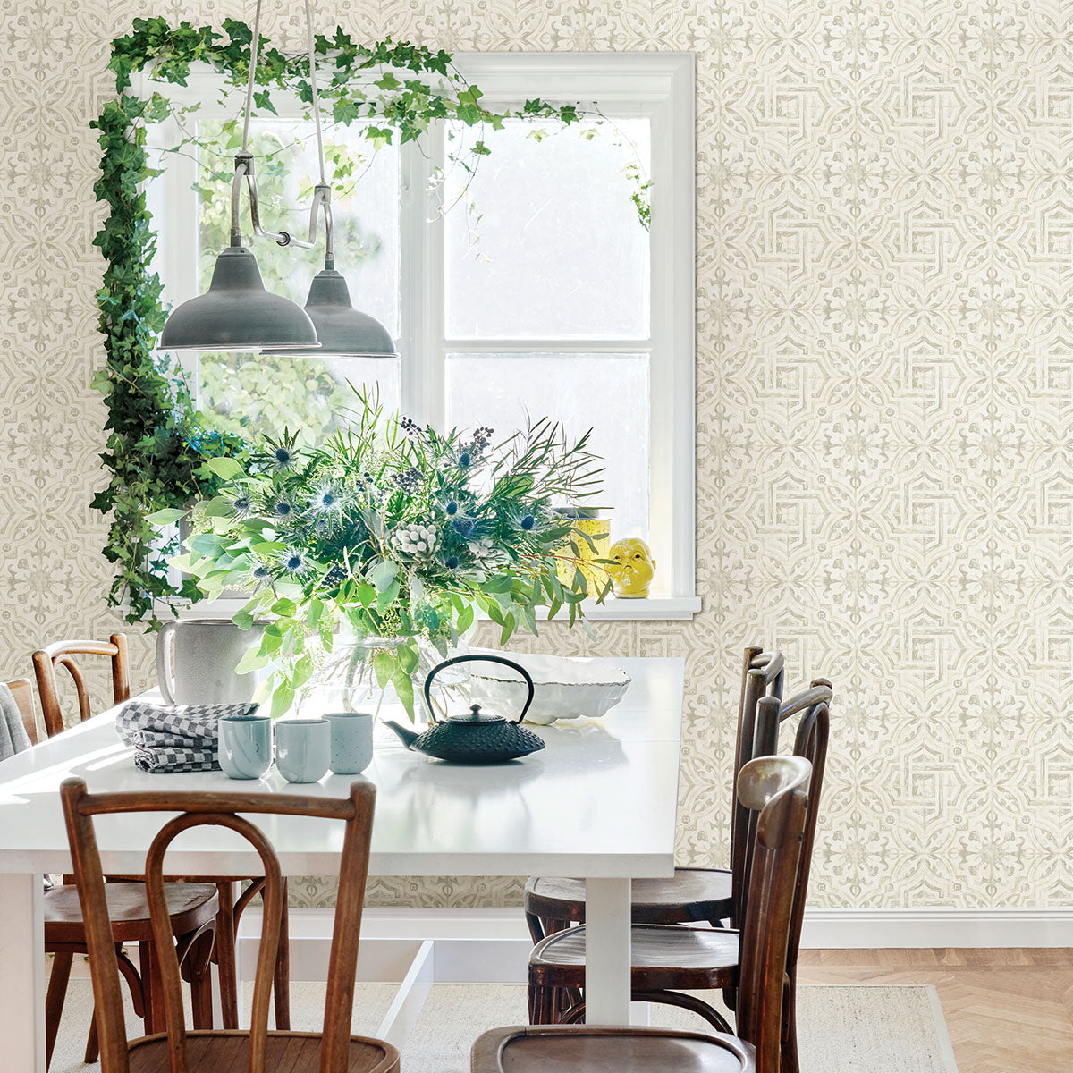 3123-12333 Sonoma Cream Spanish Tile Wallpaper | The Fabric Co