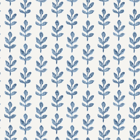 3123-13841 Whiskers Blue Leaf Wallpaper