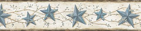 3123-65366 Heritage Blue Tin Star Border