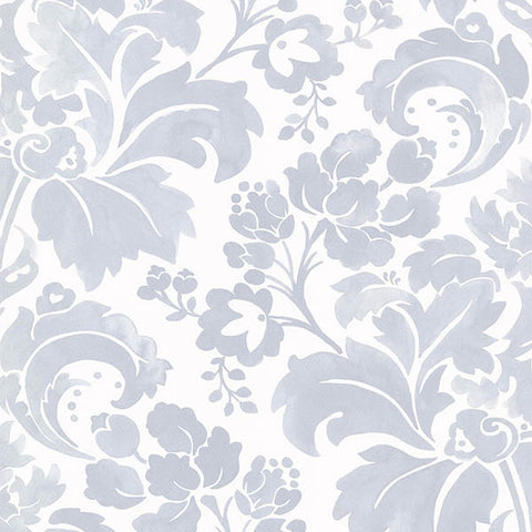 Perigee Blue Damask Wallpaper