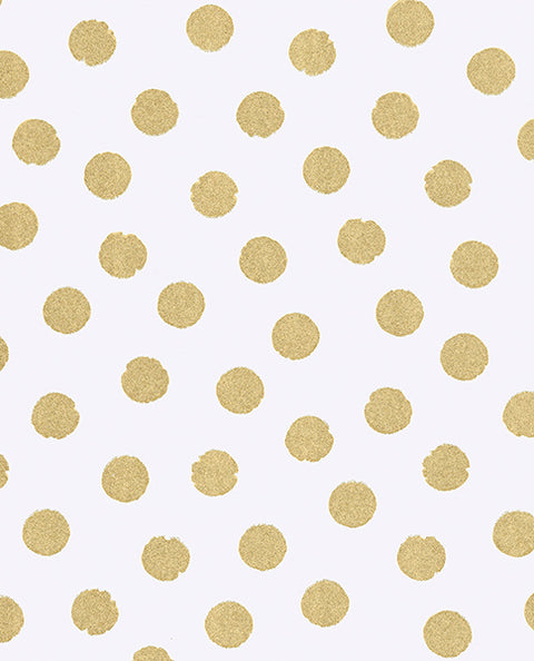 Odette Gold Stamped Dots Wallpaper