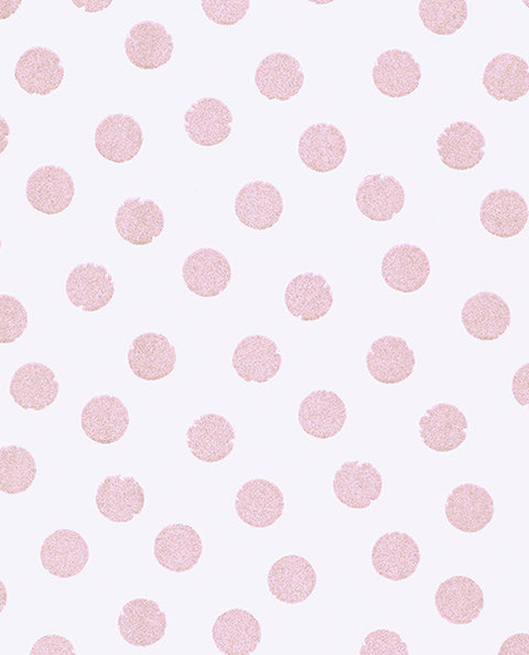 Odette Pink Stamped Dots Wallpaper