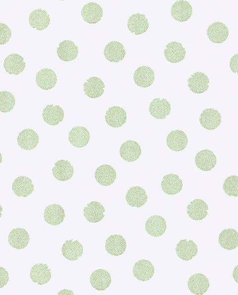 Odette Mint Stamped Dots Wallpaper