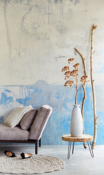 Resource Blue Grey Weathered Wall Mural