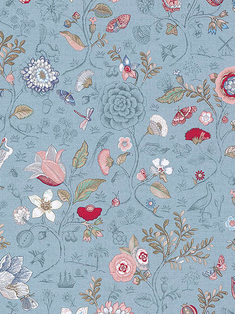 375005 Espen Sky Blue Floral Wallpaper